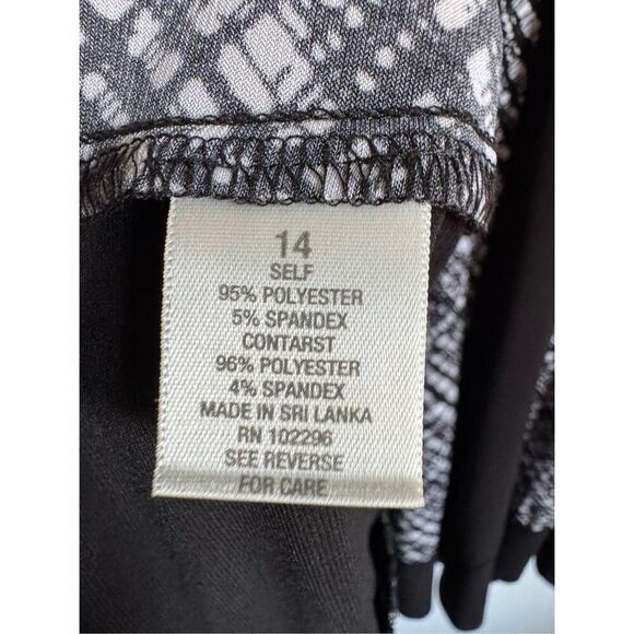 Y2K Vintage Dressbarn Black Striped Scoop Neck ALine Dress sz 14 90s Grunge Goth - Picture 4 of 4